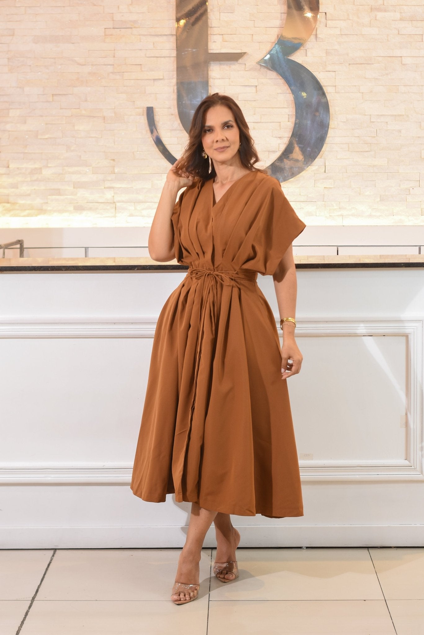 The Golden Holiday Midi Dress - Bonitafashionrd