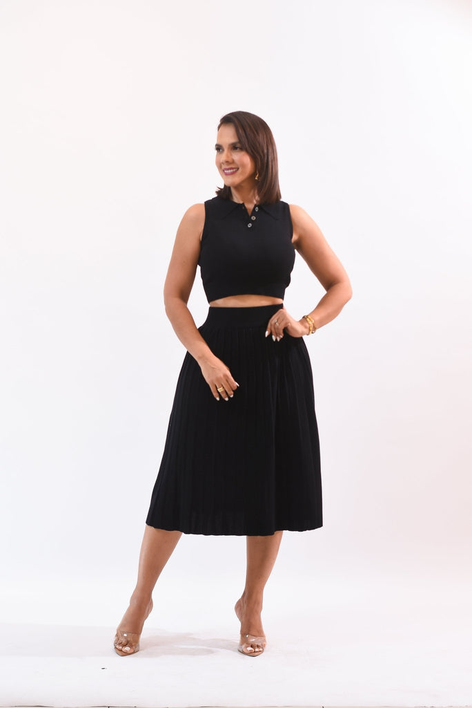 The Cutest Skirt Set Black - Bonitafashionrd