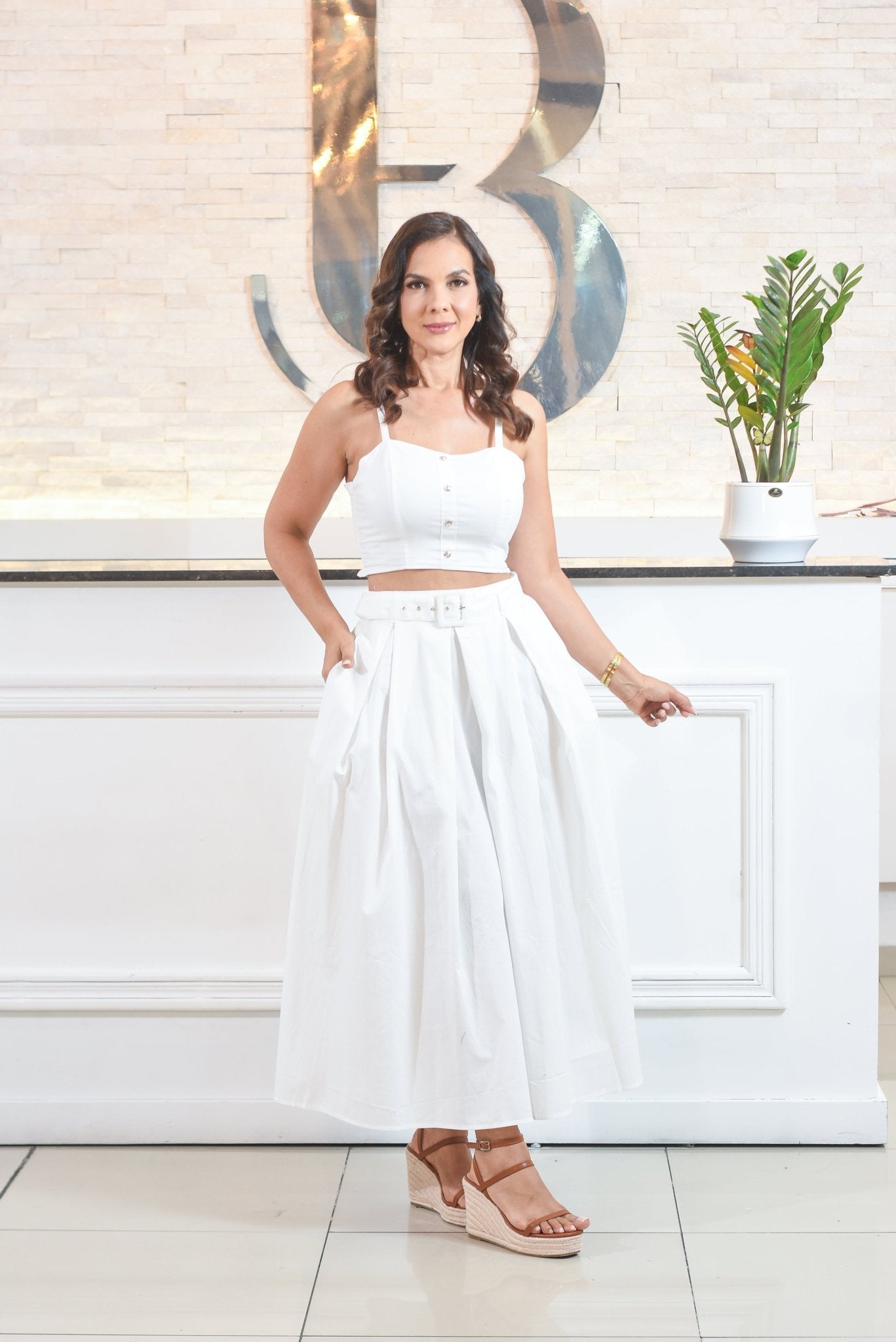 Casual crop and skirt set - Bonitafashionrd Set