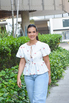 Beautiful Cherry Peplum Blouse - Bonitafashionrd