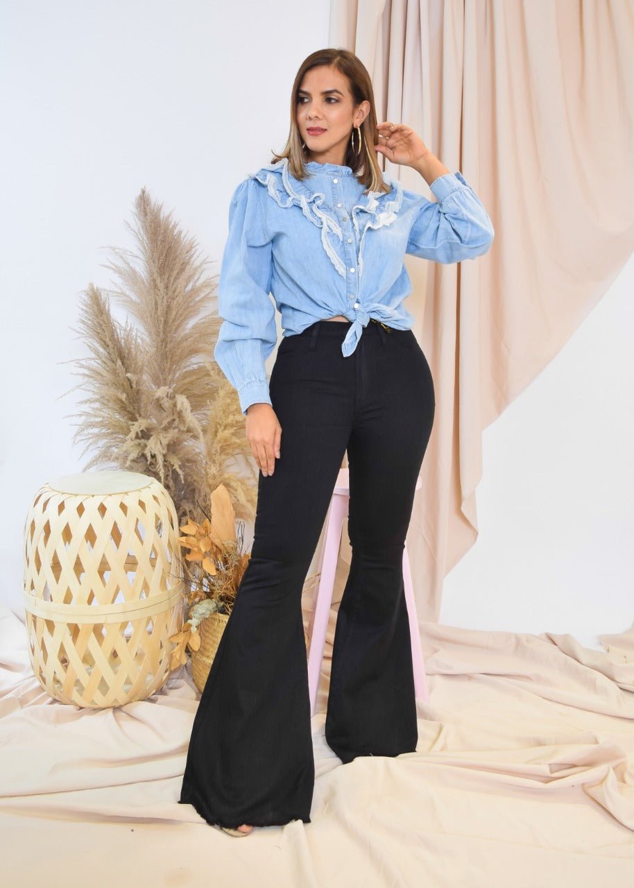 Back For More Blouse Denim - Bonitafashionrd Blouse