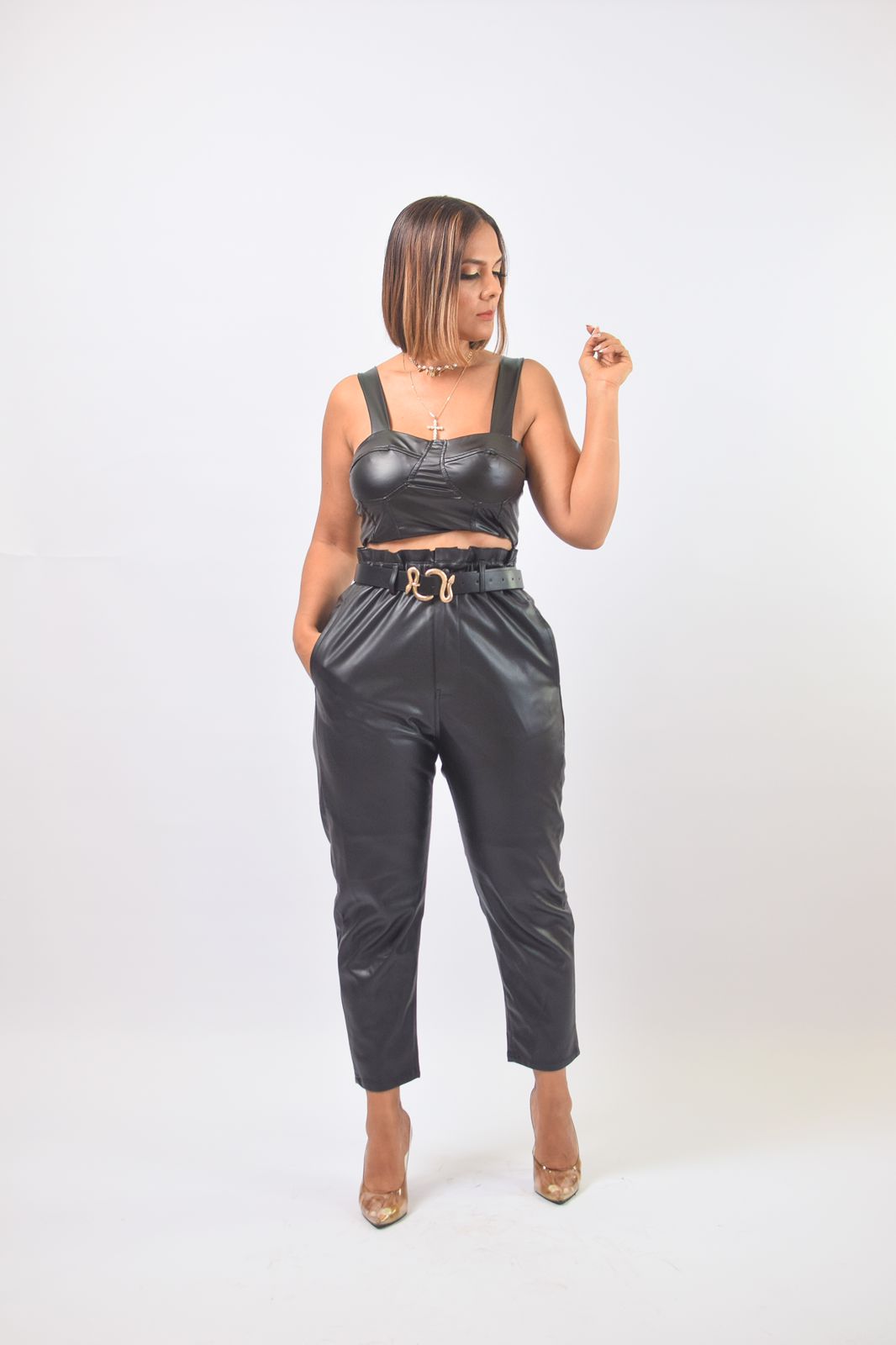 Fashion Crop Leather - Bonitafashionrd Crop Top