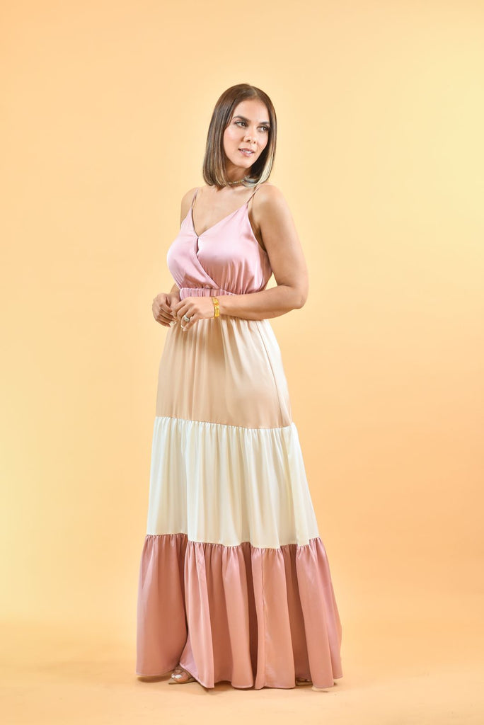 Color Block Maxi Dress - Bonitafashionrd Dress