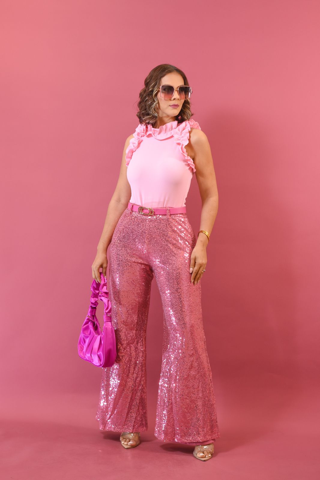 Glitter Pink Pant - Bonitafashionrd Pants