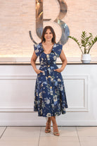 Beautiful Denim Flawers Dress - Bonitafashionrd