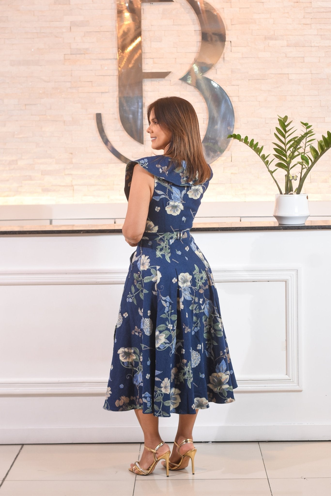 Beautiful Denim Flawers Dress - Bonitafashionrd