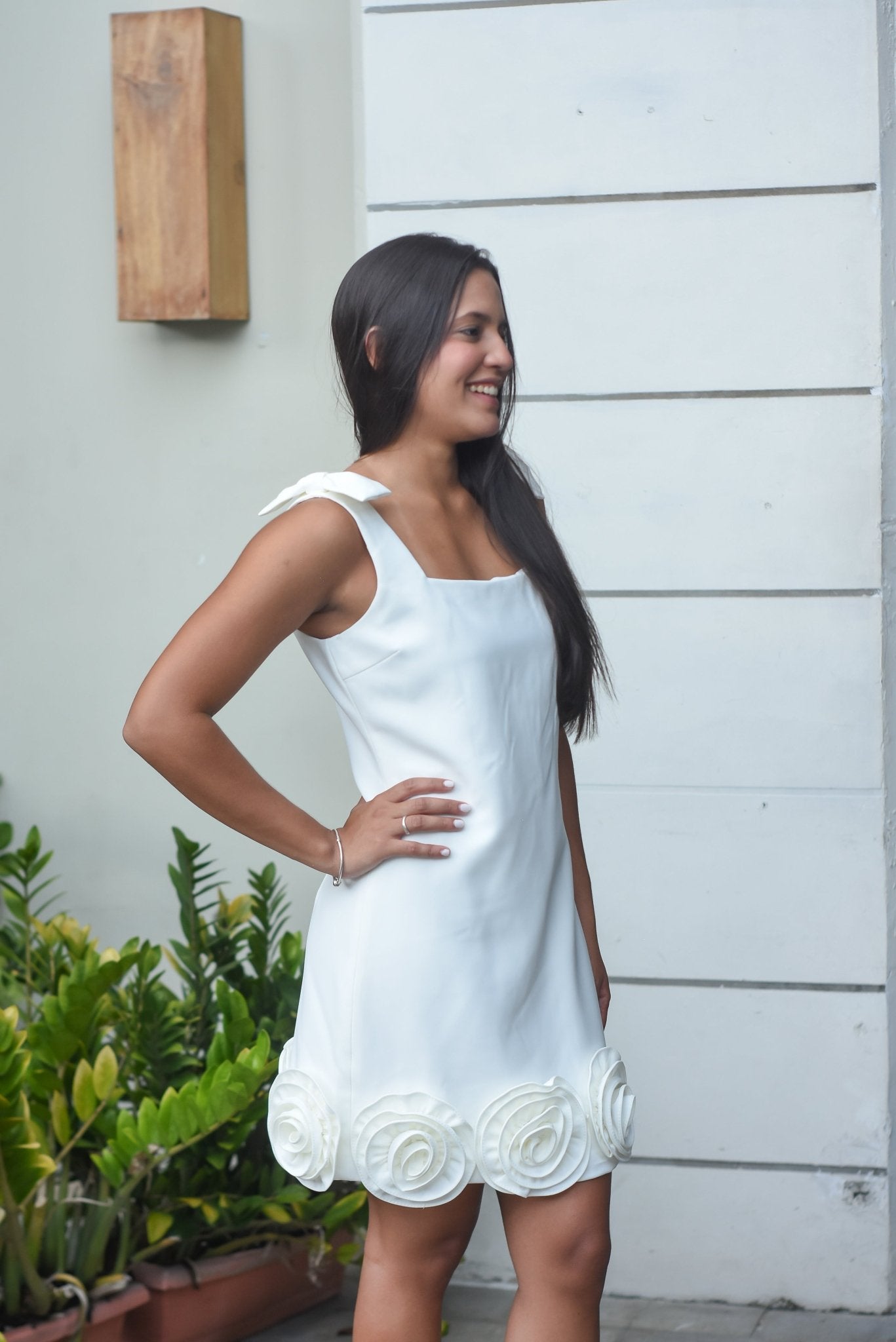 Totally Cute Flawers Dress White - Bonitafashionrd