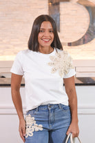 Beautiful Denim Flor Nude Pants - Bonitafashionrd