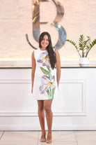 Beautiful Flawers Dress White - Bonitafashionrd